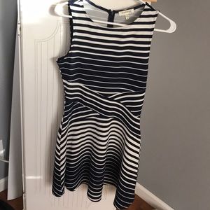 Blue and white stripped dress
